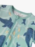 Polarn O. Pyret Baby Whale Print All-In-One Pyjamas, Blue