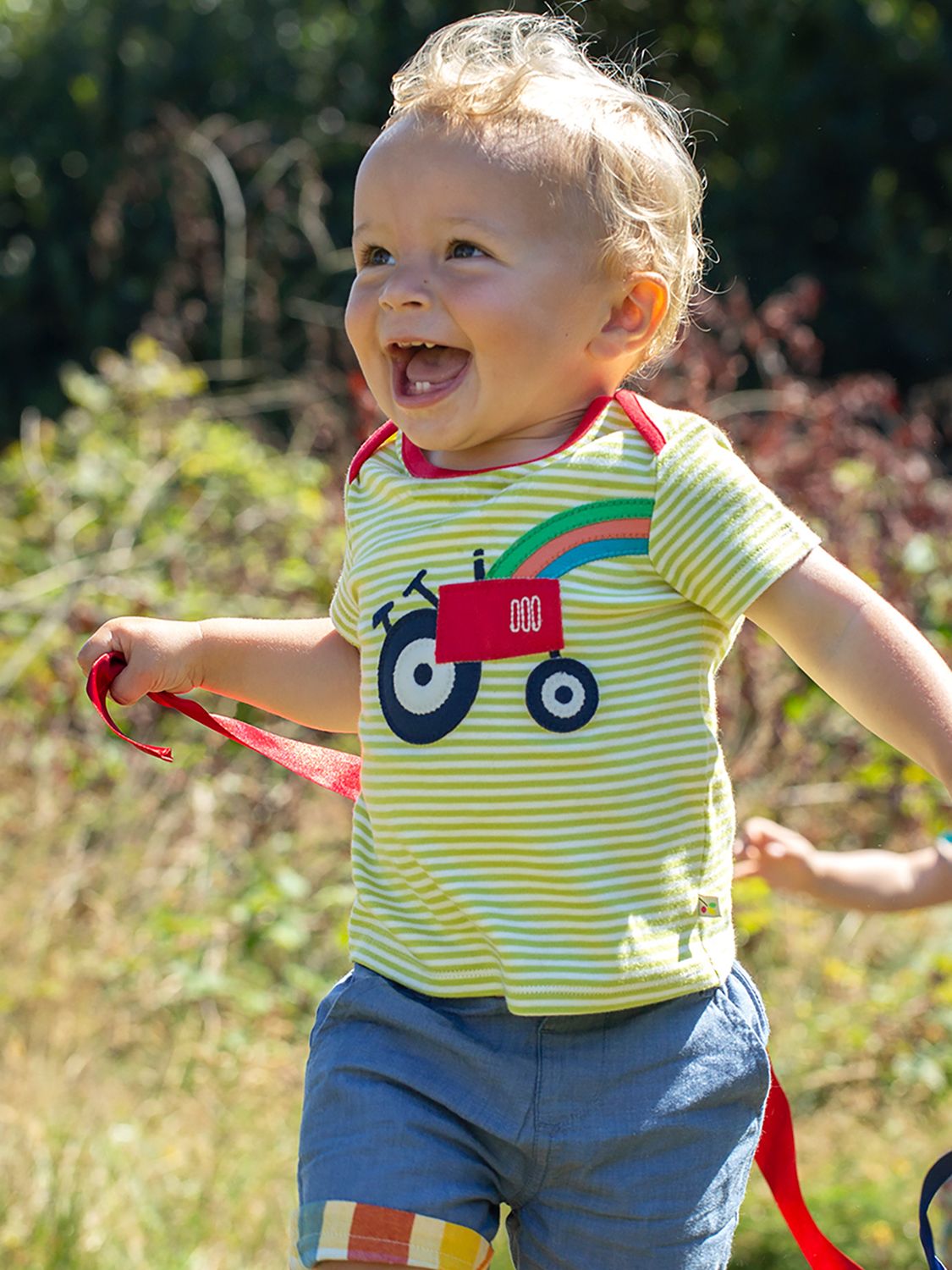 Buy Frugi Baby Bobster Organic Cotton Tractor Applique T-Shirt, Pear/Multi Online at johnlewis.com