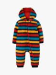 Frugi Baby Ted Fleece Snuggle Suit, Camper Rainbow Stripe