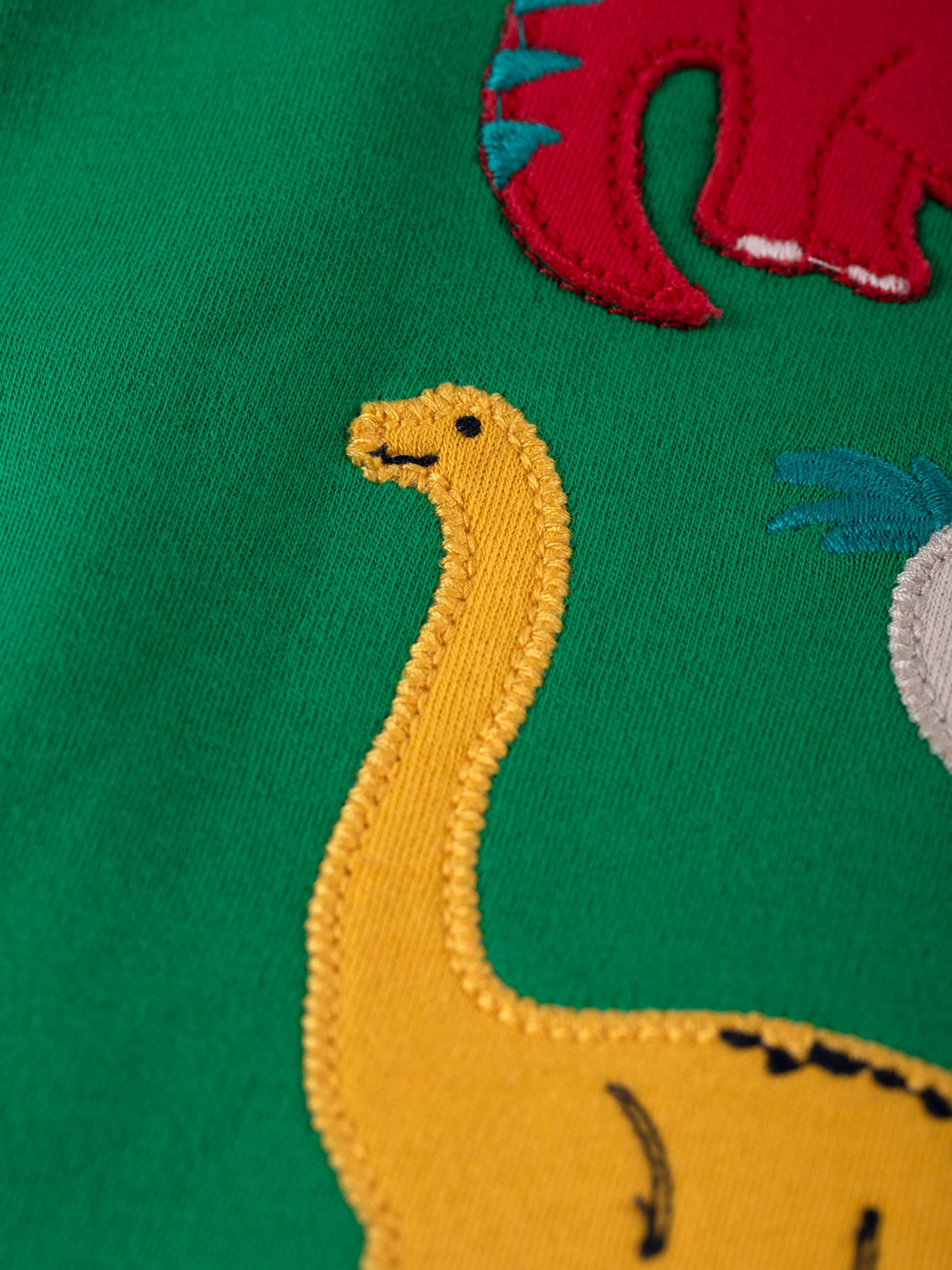 Buy Frugi Baby Little Creature Organic Cotton Dinos Applique T-Shirt, Ribbit Green/Multi Online at johnlewis.com