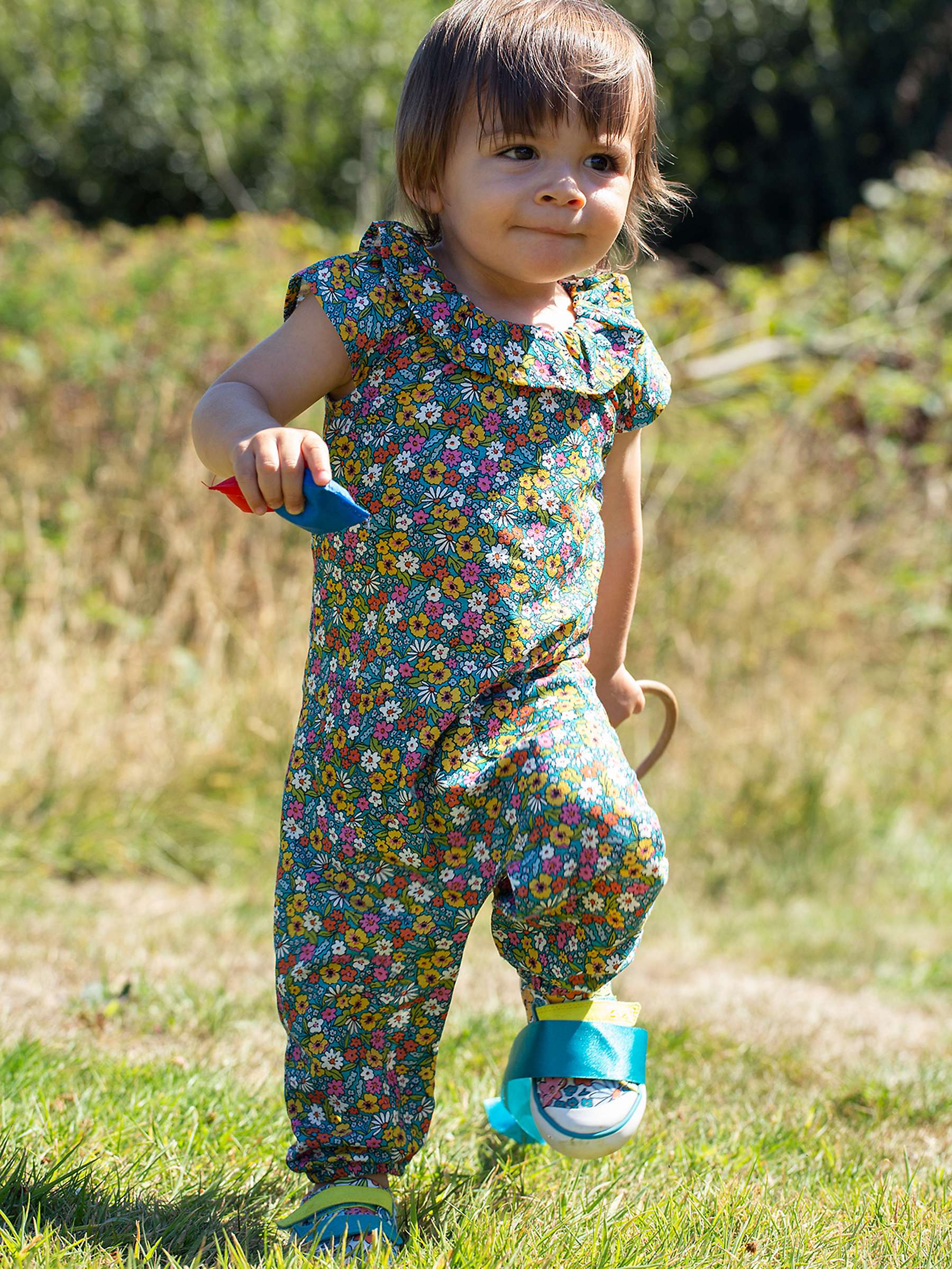 Buy Frugi Baby Elma Camper Wild Floral Print Playsuit, Multi Online at johnlewis.com
