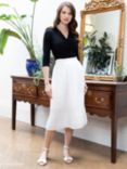 HotSquash Pleated Midi Skirt, White