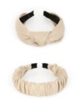 HotSquash Faux Leather Headbands, Set of 2, Pastel Cream