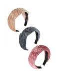 HotSquash Velvet Head Bands, Pack of 3, Multi