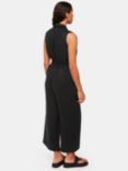 Whistles Bella Linen Wrap Neck Jumpsuit, Black