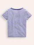 Mini Boden Kids' Sail Boat Applique Stripe Short Sleeve T-Shirt, Ivory/Multi, Ivory/ Stripe Boat