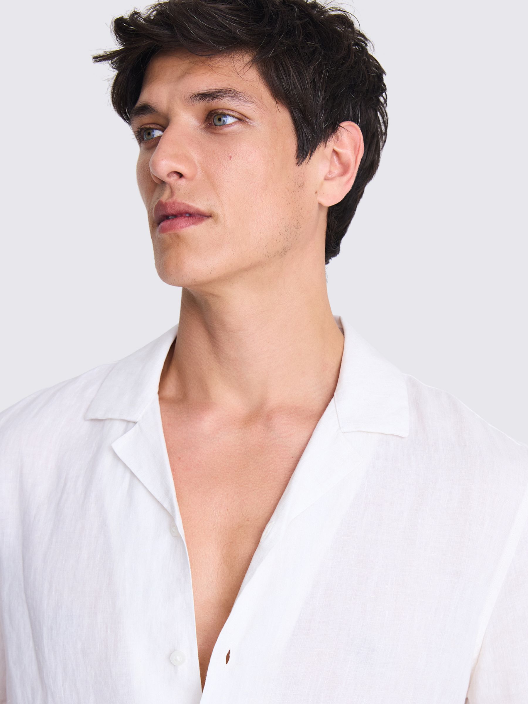 Buy Moss Linen Cutaway Collar Shirt Online at johnlewis.com