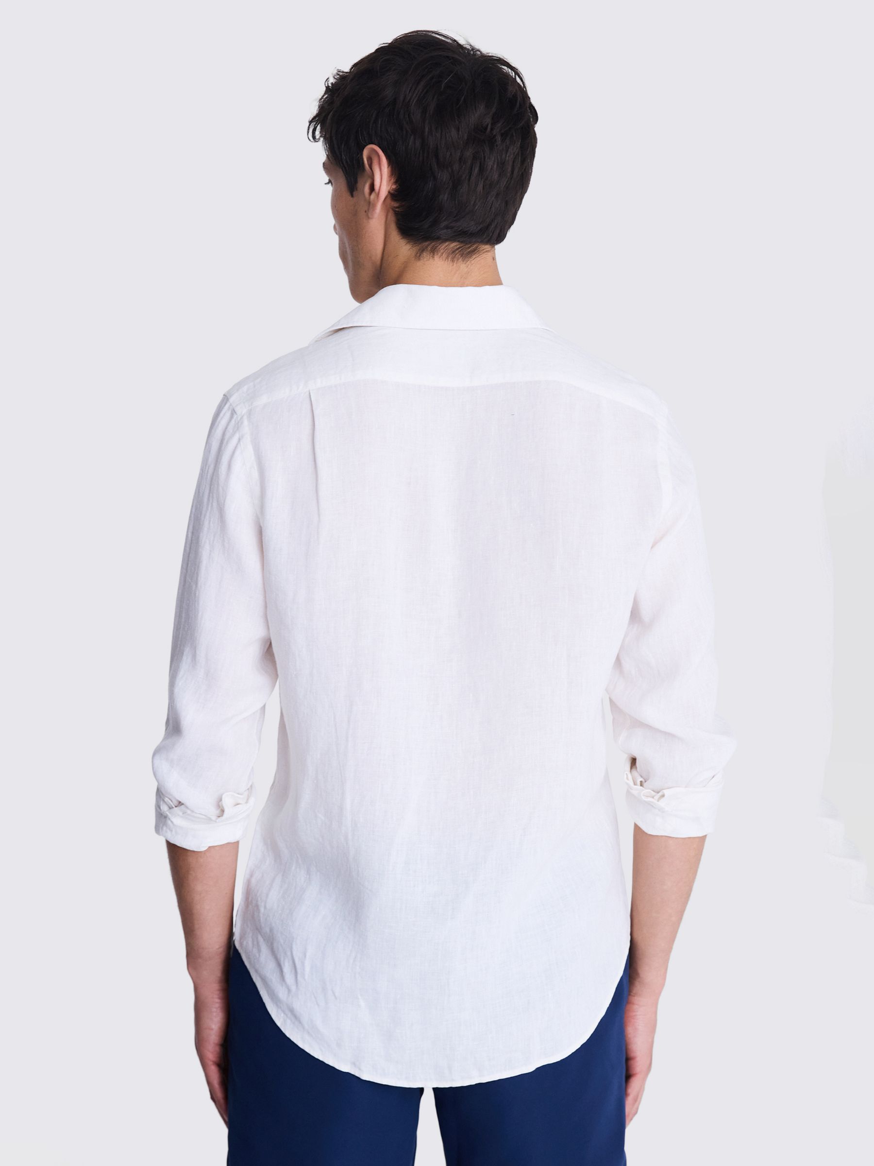 Moss Tailored Fit Linen Shirt, White, XXL