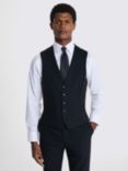 Moss x Barberis Italian Tailored Fit Half Lined Waistcoat, Black