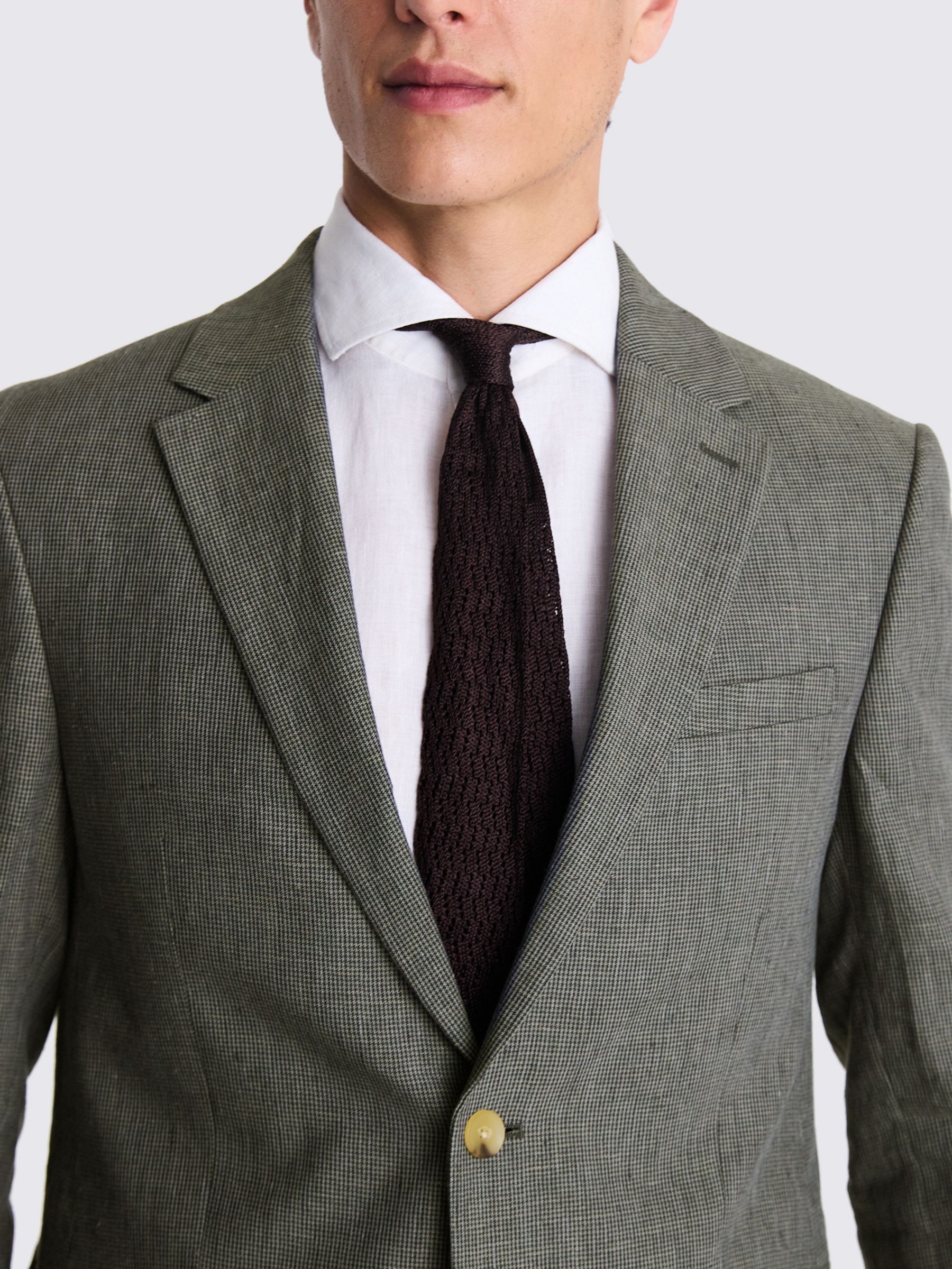 Buy Moss Slim Fit Puppytooth Linen Suit Jacket, Green Online at johnlewis.com