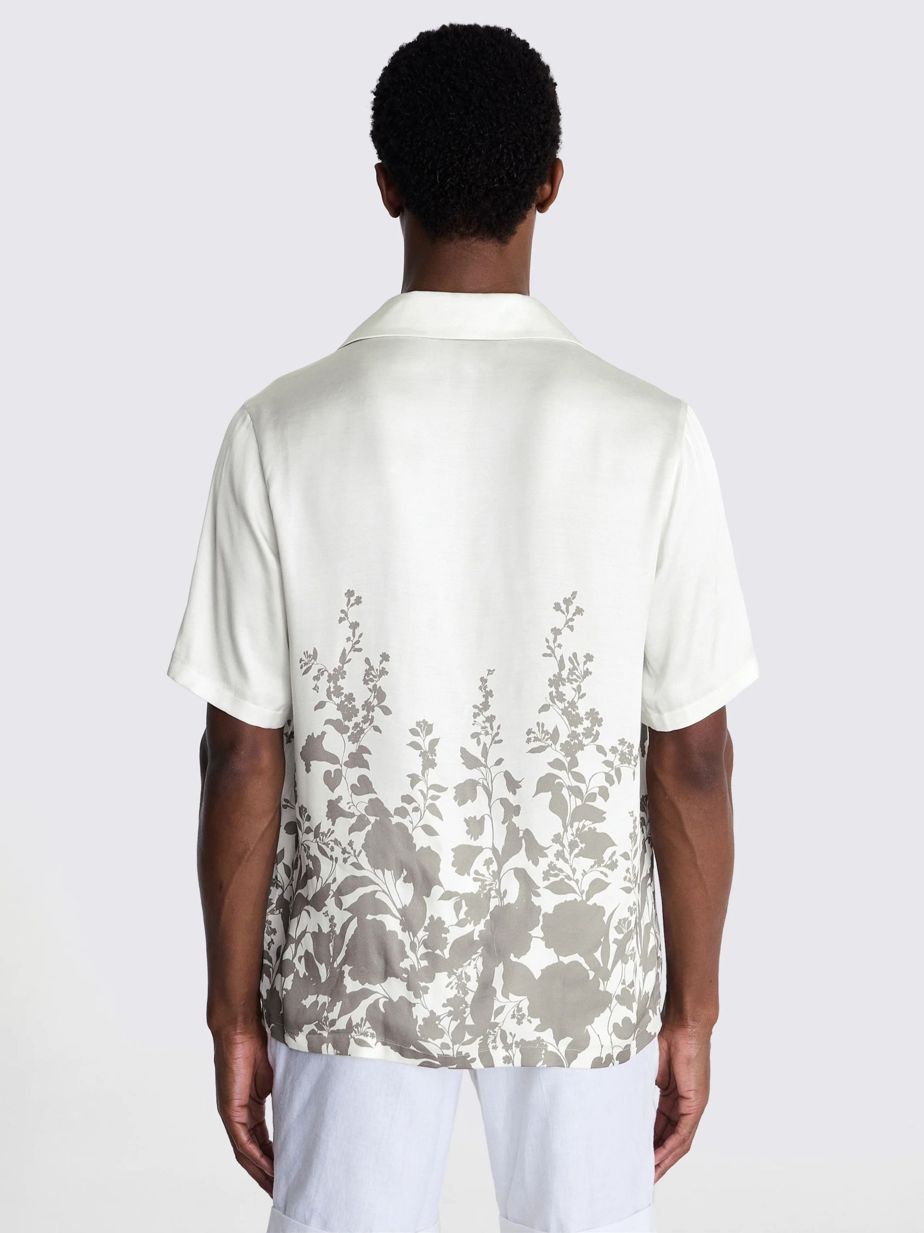 Buy Moss Floral Print Cuban Collar Shirt, Beige Online at johnlewis.com