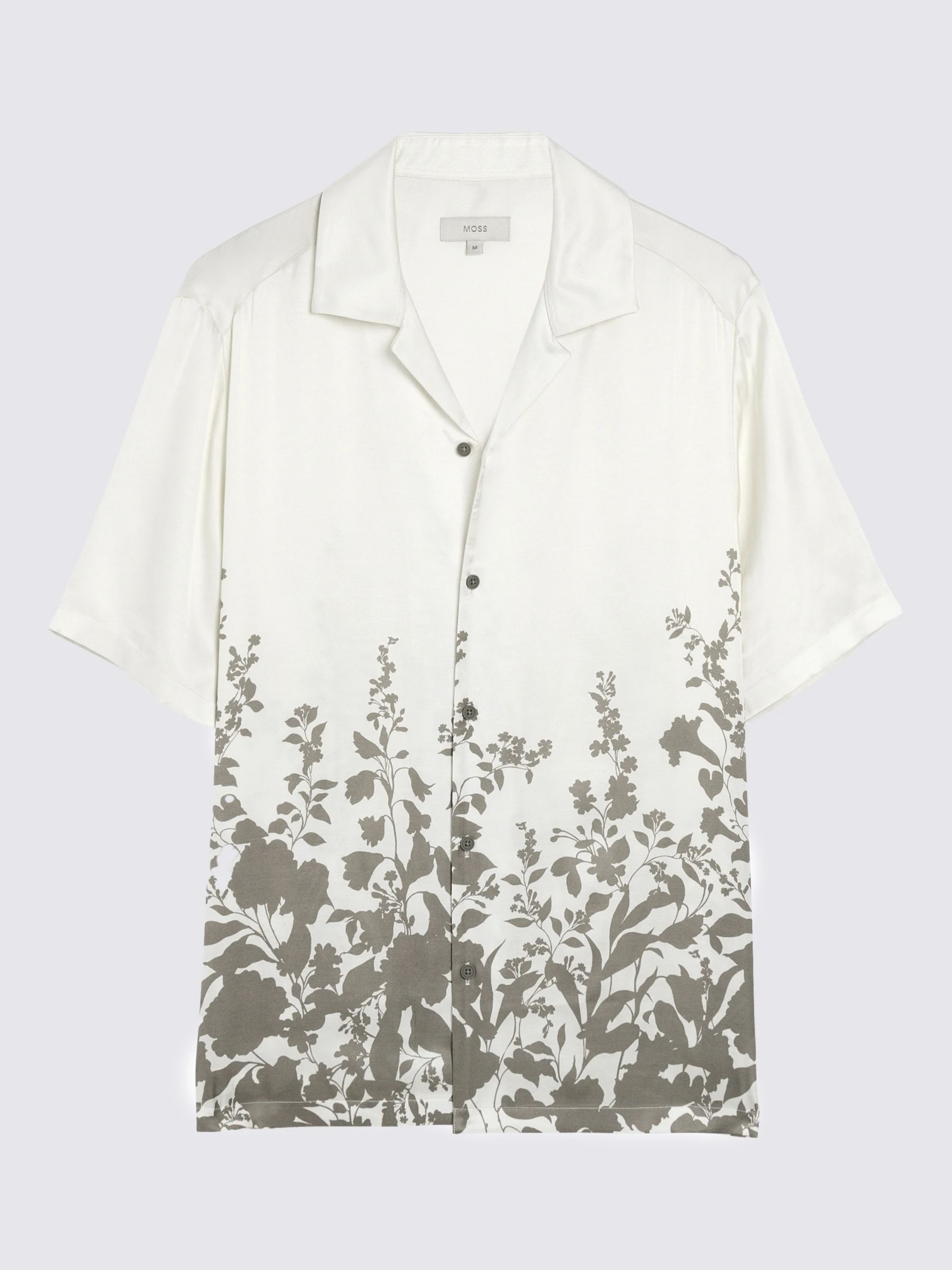 Buy Moss Floral Print Cuban Collar Shirt, Beige Online at johnlewis.com