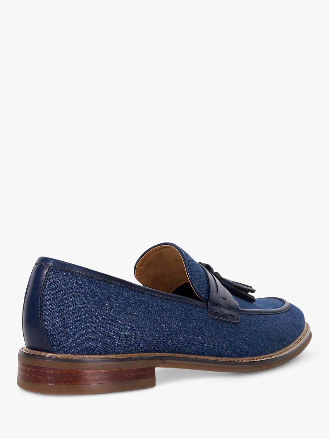 Dune Sought Leather Loafers, Navy, 6
