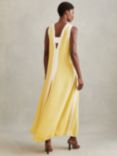Reiss Rae Colourblock Maxi Dress, Yellow/Cream