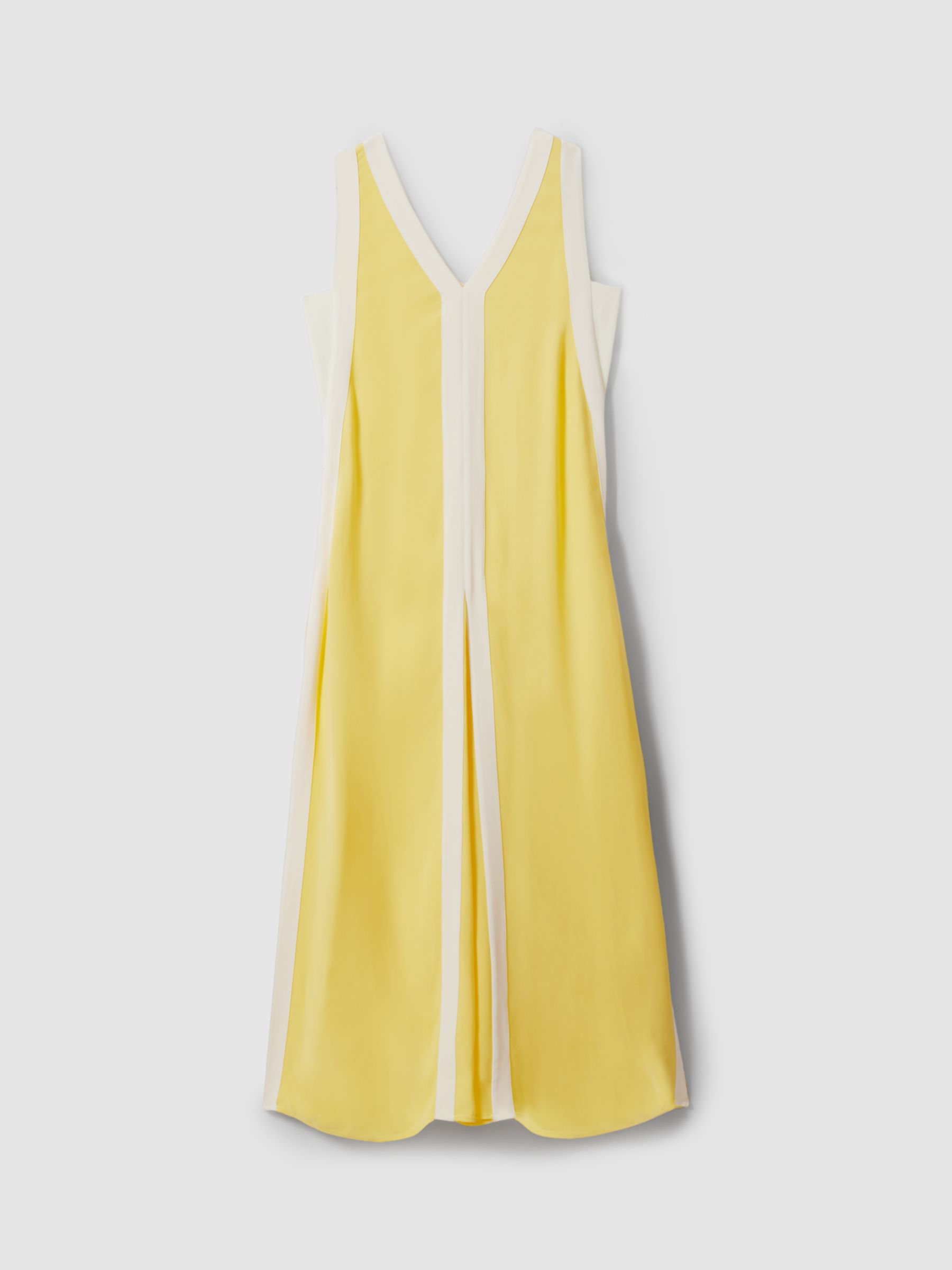 Reiss Rae Colourblock Maxi Dress, Yellow/Cream, 6
