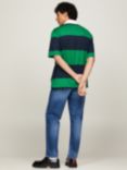 Tommy Hilfiger Cotton Stripe Rugby Shirt, Green Malachite