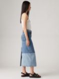 Levi's Button Patchwork Denim Midi Skirt, Clean Craft