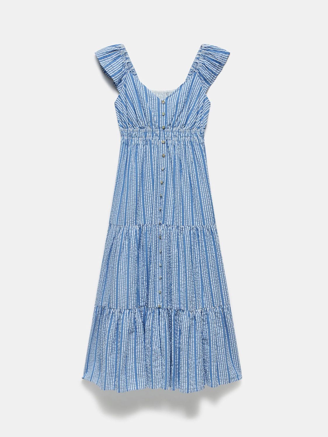 Mint Velvet Striped Midi Dress, Blue, 6