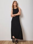 Mint Velvet Seam Detailed Jersey Maxi Dress, Black