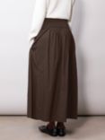 Albaray Jersey Waistband Cotton Maxi Skirt, Chocolate