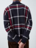 Barbour Tomorrow's Archive Gabriela Check Wool Blend Cardigan, Navy/Red