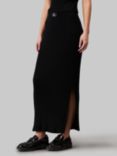 Calvin Klein Woven Label Knit Skirt, Ck Black