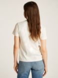 Calvin Klein Satin Applique Regular Fit T-Shirt, Ivory