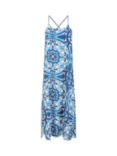 Mela London Tile Print Maxi Dress, Blue