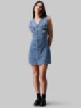 Calvin Klein Jeans Sleeveless Denim Dress, Mid Blue