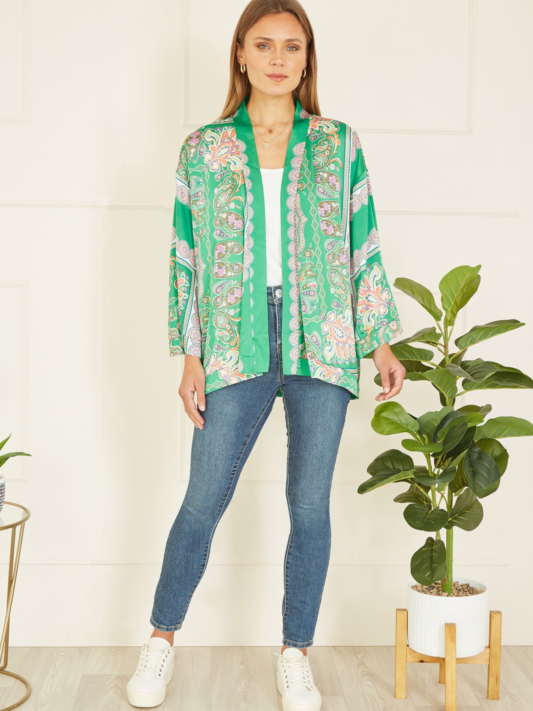 Buy Mela London Paisley Print Kimono, Green/Multi Online at johnlewis.com