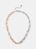 Mint Velvet Mixed Tone Long Chain Link Necklace, Gold/Silver