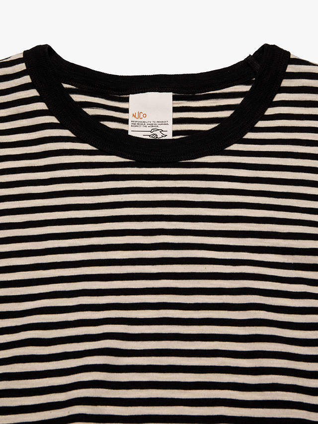 Nudie Jeans Roy Slub Stripe T-Shirt, Ecru/Black