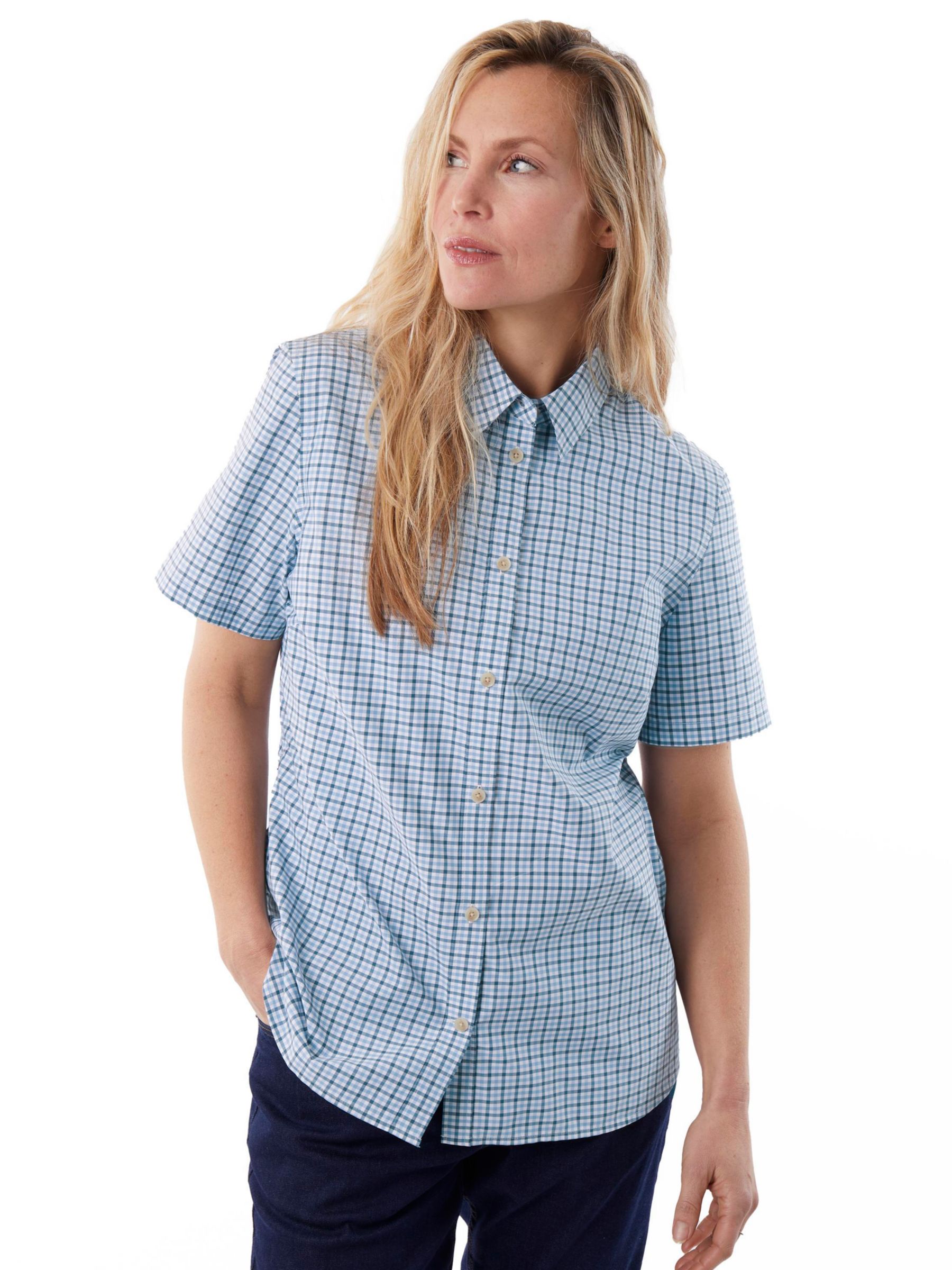 Buy Rohan Eave Short Sleeve Gingham Shirt, Chambray Blue Online at johnlewis.com