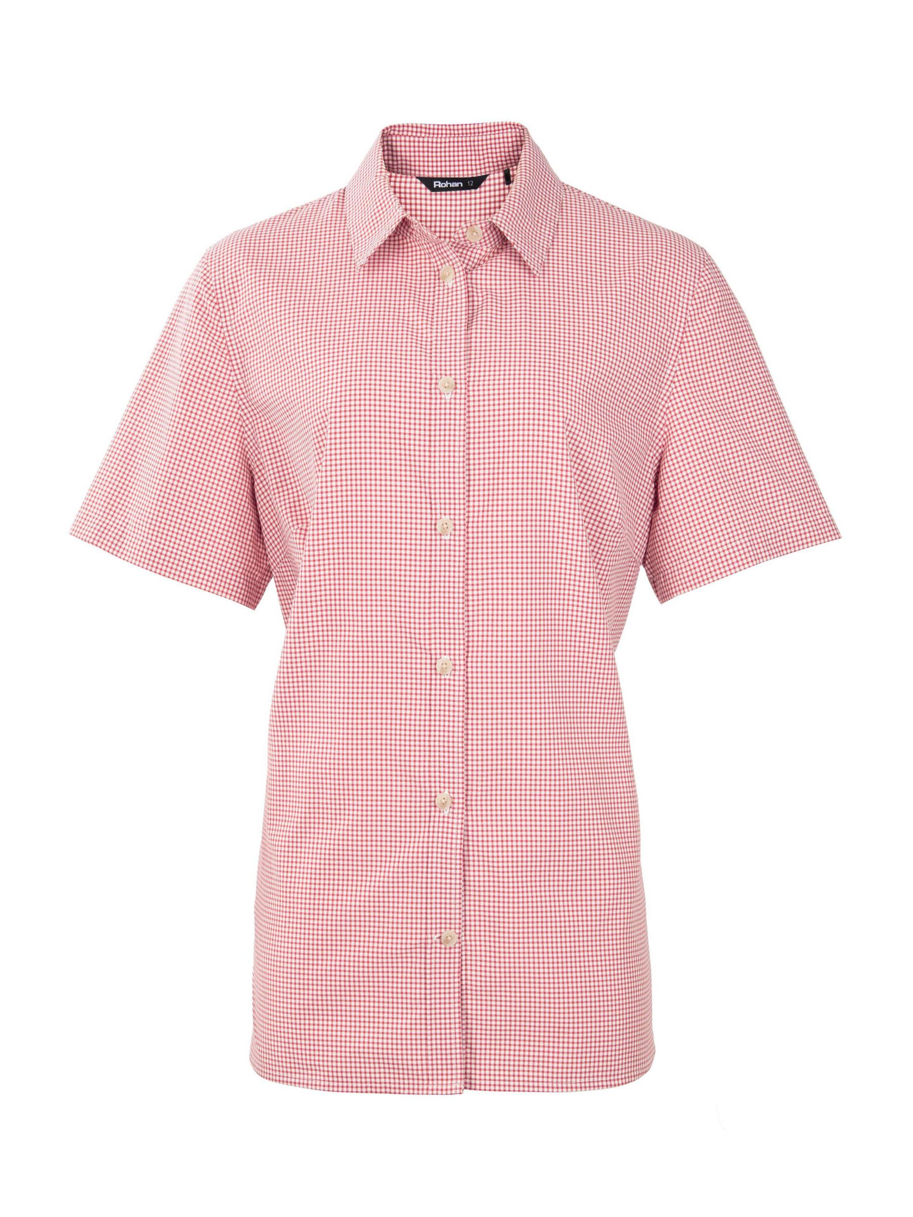 Buy Rohan Eave Short Sleeve Fine Gingham Shirt, Cardinal Pink Online at johnlewis.com