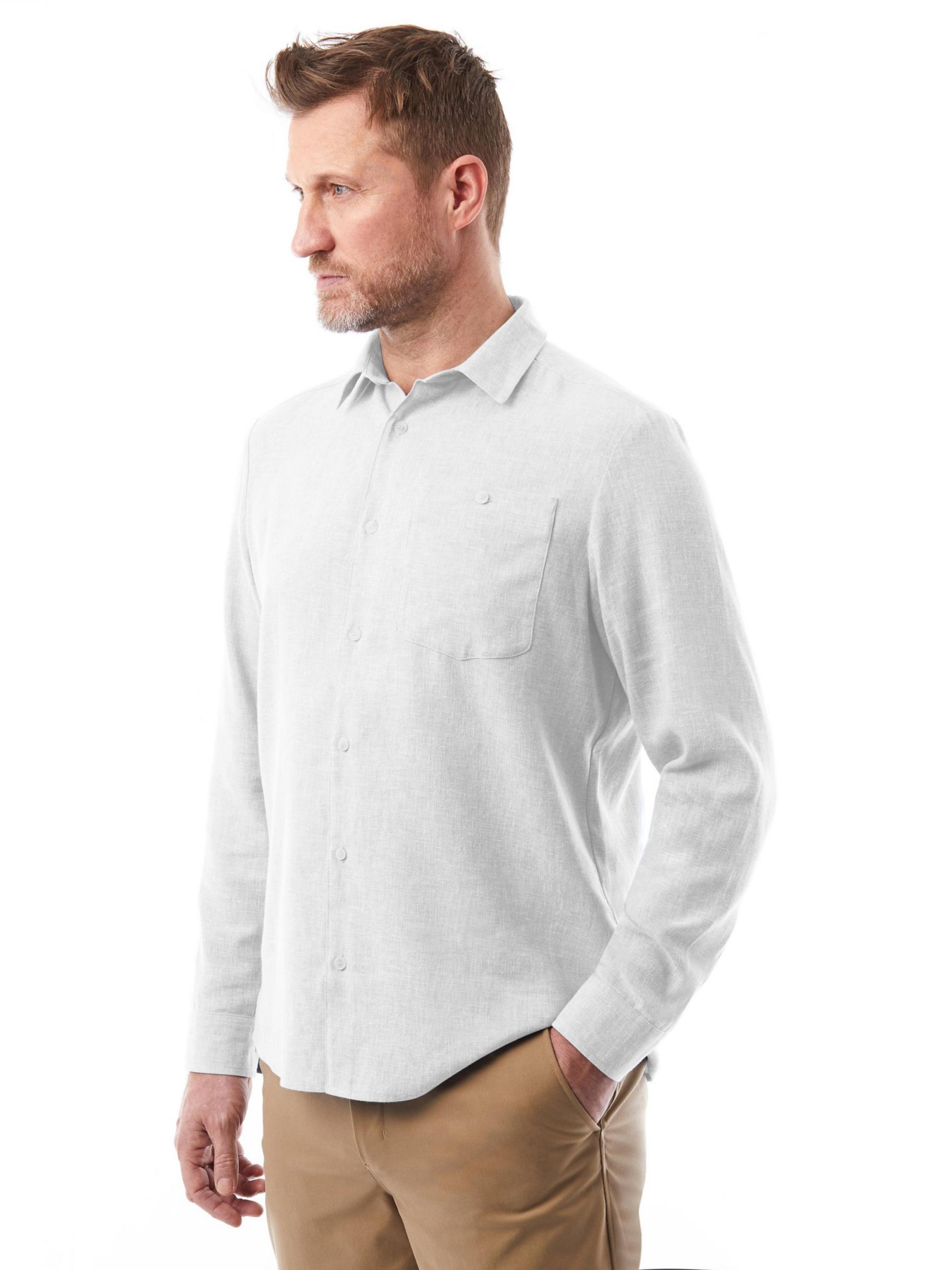 Rohan Porto Linen Long Sleeve Shirt, White, S