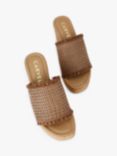 Carvela Maple Woven Leather Wedge Sandals, Tan