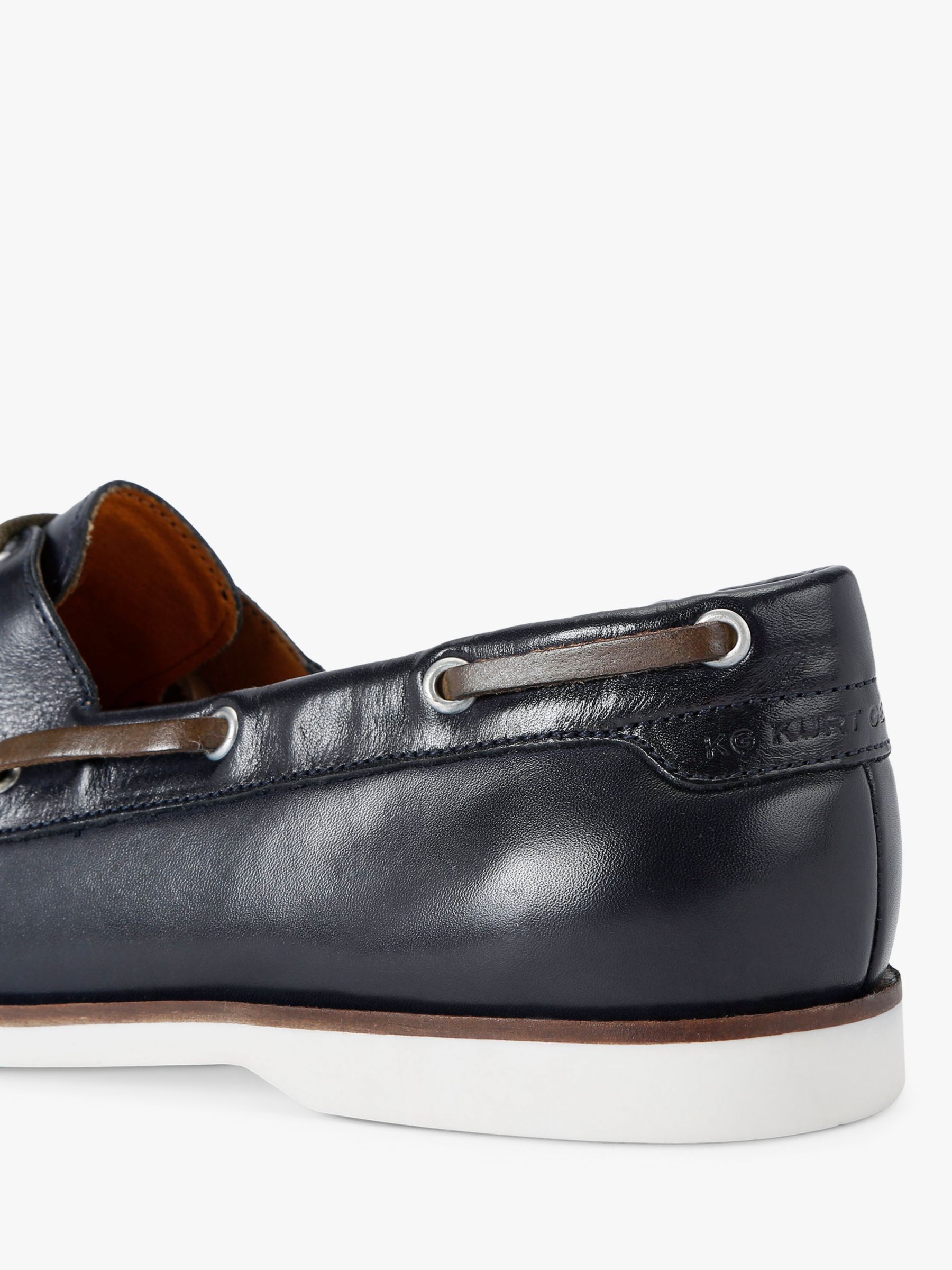 KG Kurt Geiger Venice Leather Boat Shoes, Navy, 6