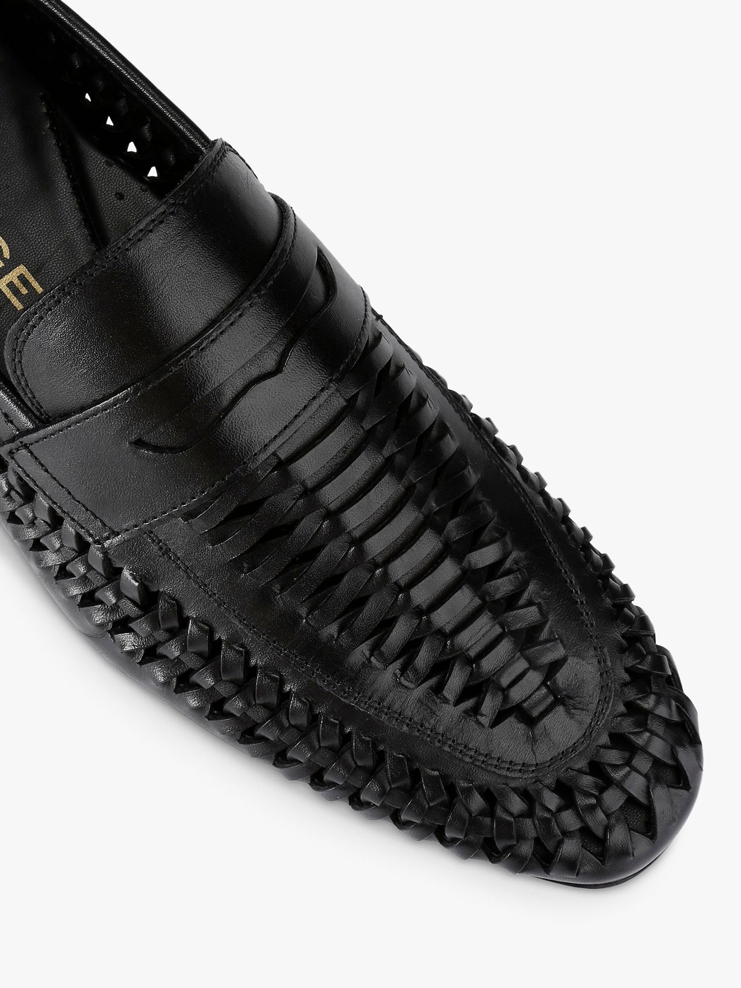 KG Kurt Geiger Fraser Leather Woven Loafers, Black, 6