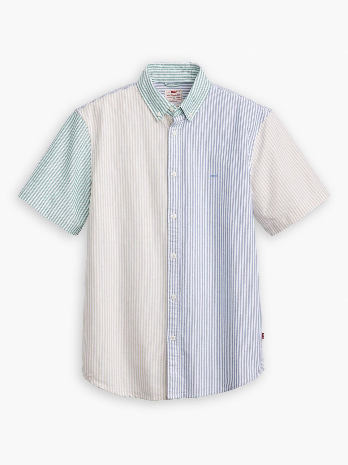 Levi's Authentic Stripe Button Down Short Sleeve Shirt, White/Multi, S