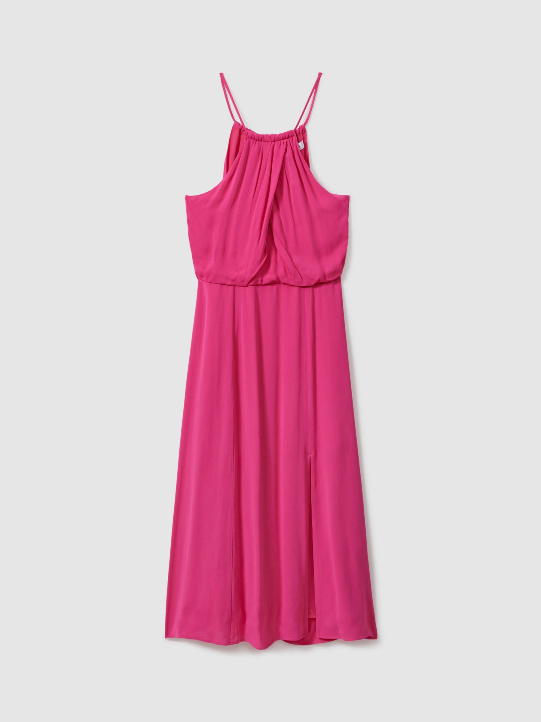 Buy Reiss Elliana Halterneck Midi Dress, Pink Online at johnlewis.com