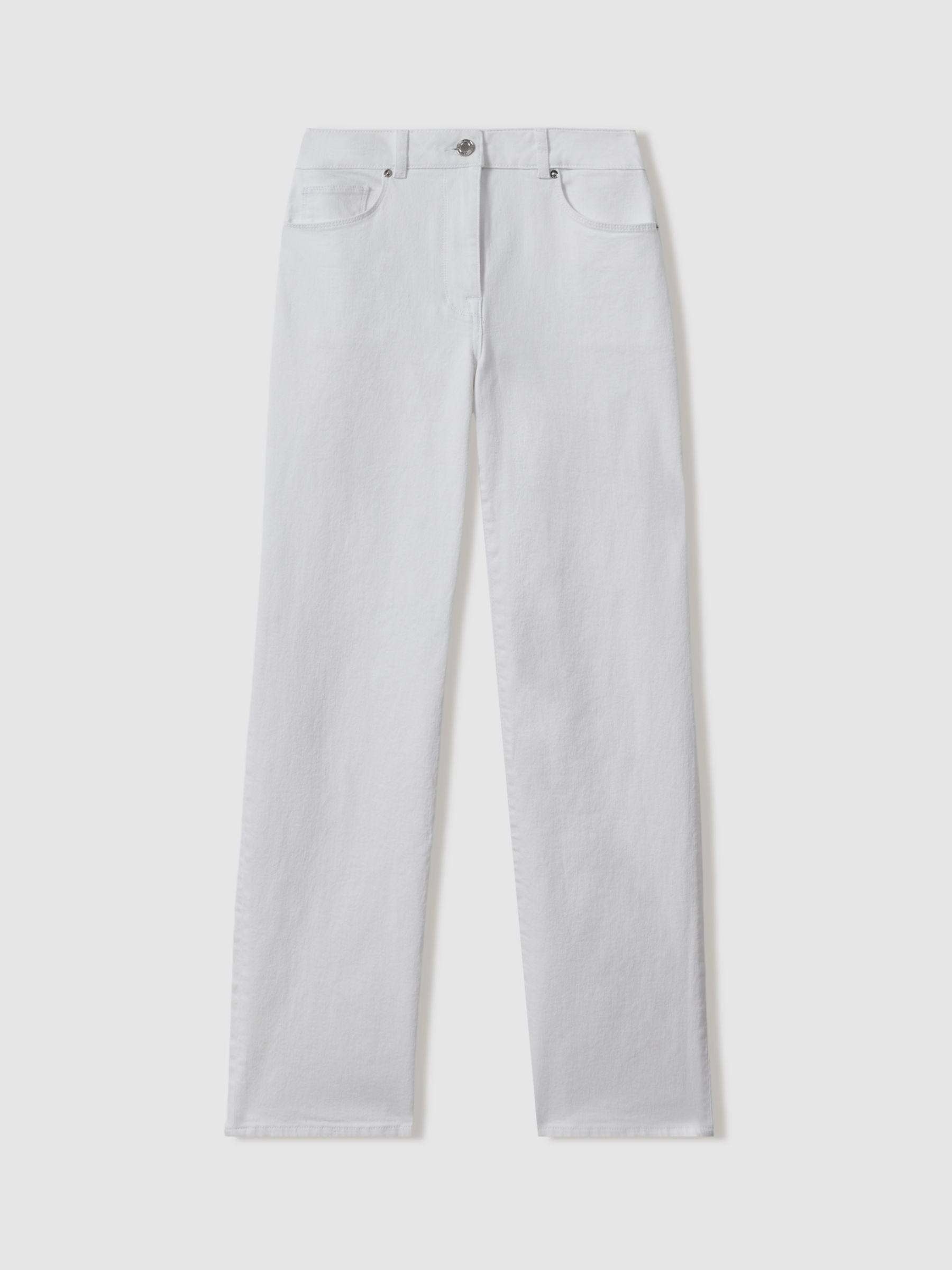 Reiss Petite Selin Straight Leg Jeans, White, 25