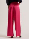 Ted Baker Teerut Satin Wide Leg Trousers, Pink Hot