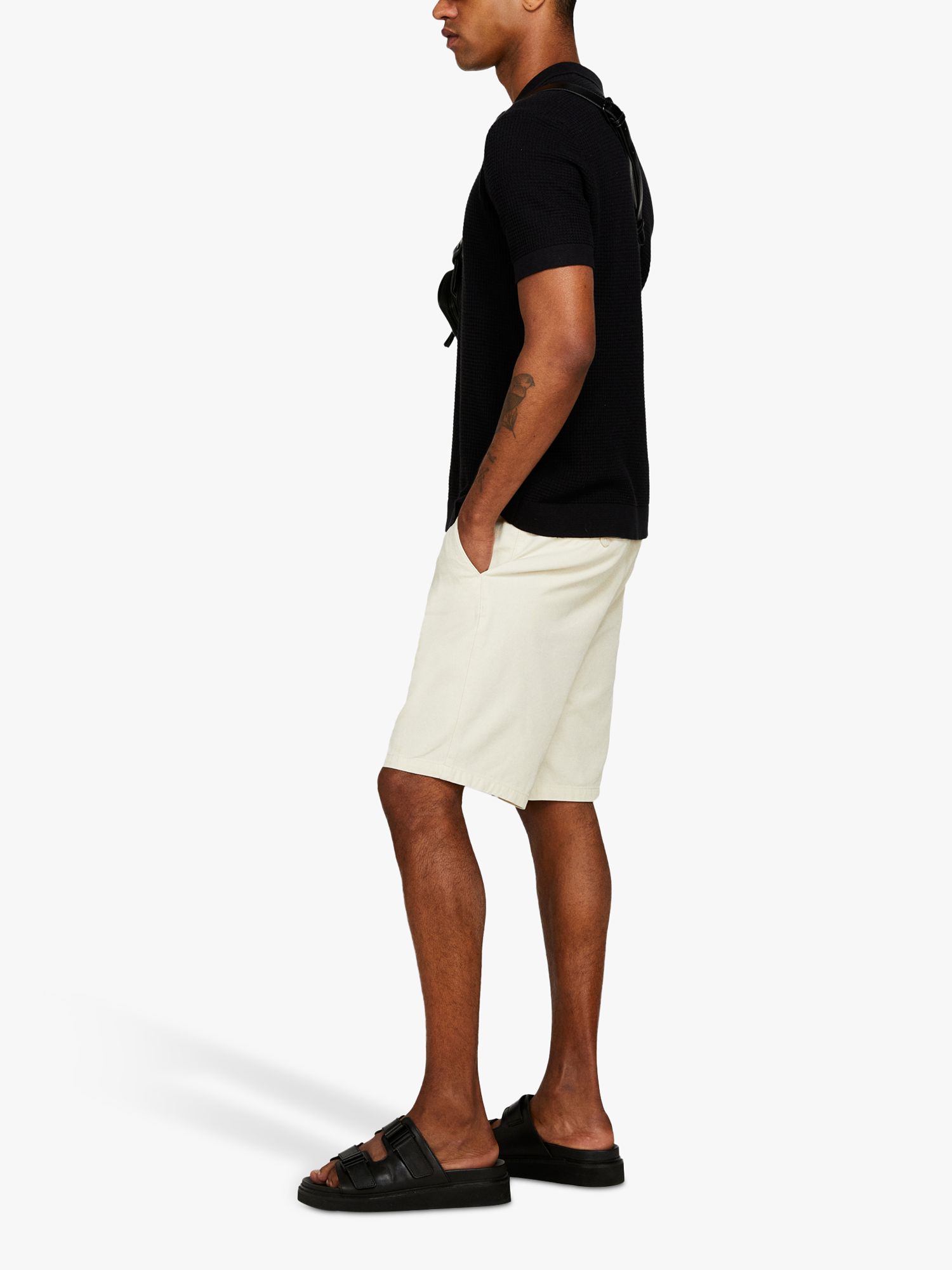 Buy SISLEY Knitted Linen Blend Polo Shirt Online at johnlewis.com