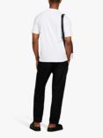 SISLEY Organic Ribbed Crew Neck Cotton T-Shirt, White/Black