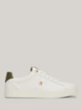 Tommy Hilfiger Leather Elevated Essential Trainers, Ancient White/Dark Green