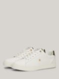 Tommy Hilfiger Leather Elevated Essential Trainers, Ancient White/Dark Green