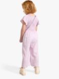 Lindex Kids' Floral Print Smock Jumpsuit, Dusty Pink