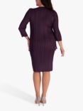 chesca Pleat Plisse Mock Jacket Dress, Damson