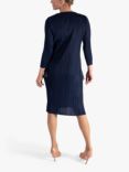 chesca Pleat Plisse Mock Jacket Dress, Navy