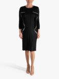 chesca Pleated Plisse Mock Jacket Dress, Black